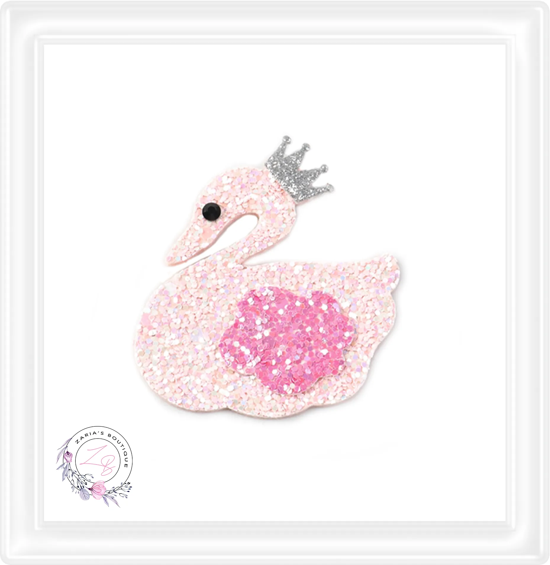 ⋅ Floral Peach Swans ⋅ Premium Vegan Faux Leather