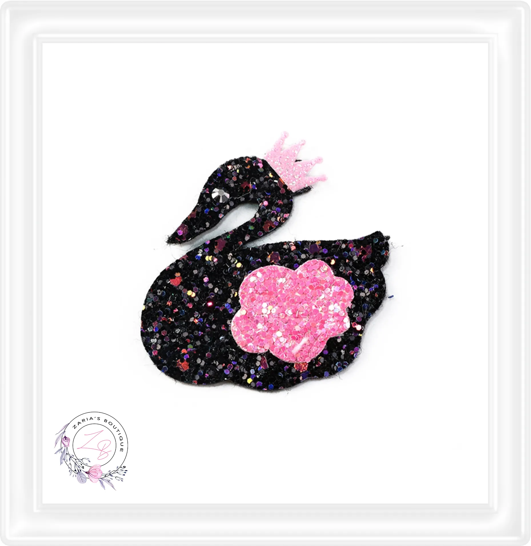 ⋅ Floral Peach Swans ⋅ Premium Vegan Faux Leather