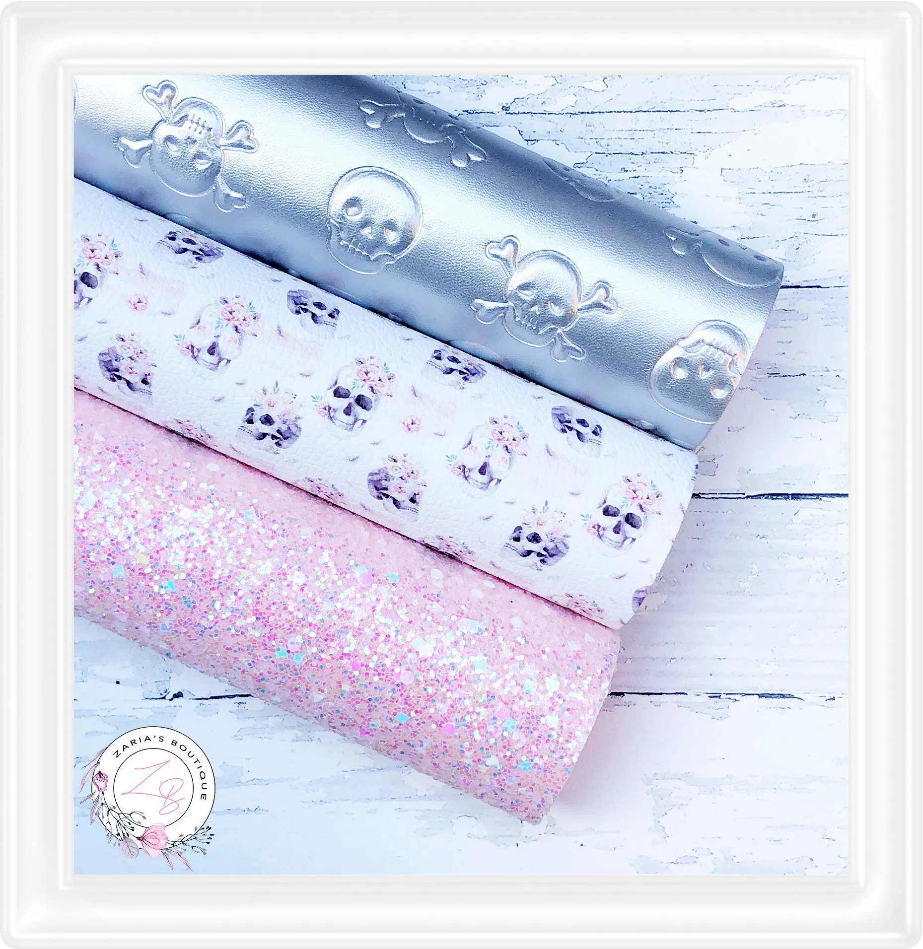 ⋅ Floral Skulls ⋅ Vegan Faux Leather & Glitter Bundle ⋅