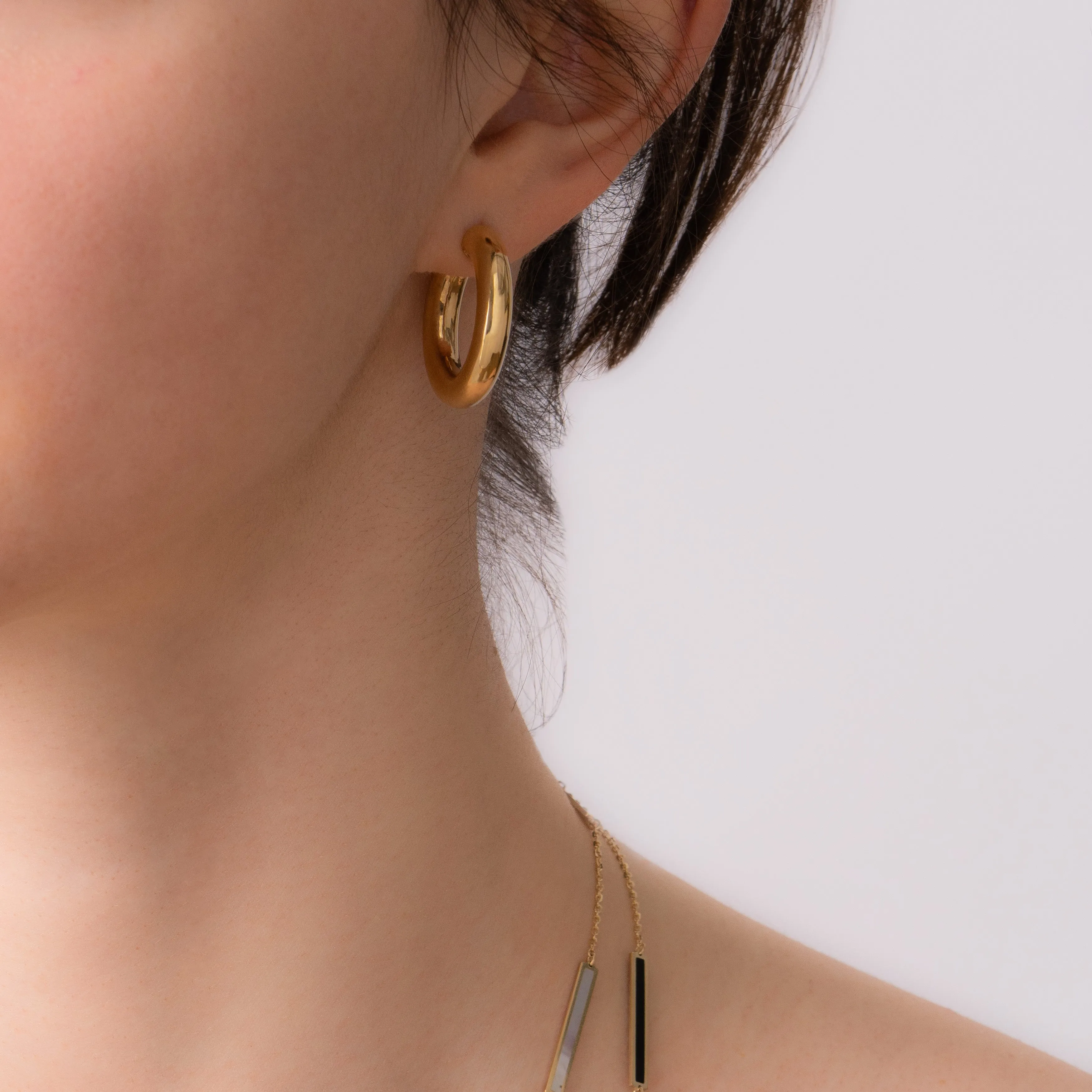 14K CHUNKY GOLD HOOPS