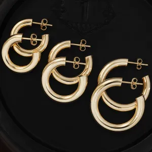 14K CHUNKY GOLD HOOPS