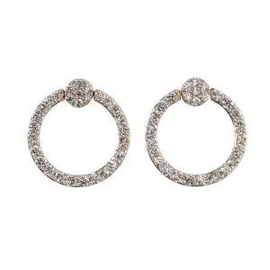 1ctw Diamond 14K Gold Reversible Circle Drop Earrings