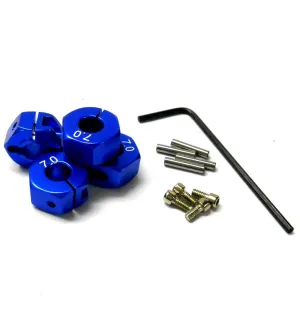57807B 1/10 Scale RC M12 12mm Alloy Wheel Locking Hubs Adapter Nut Blue 7mm