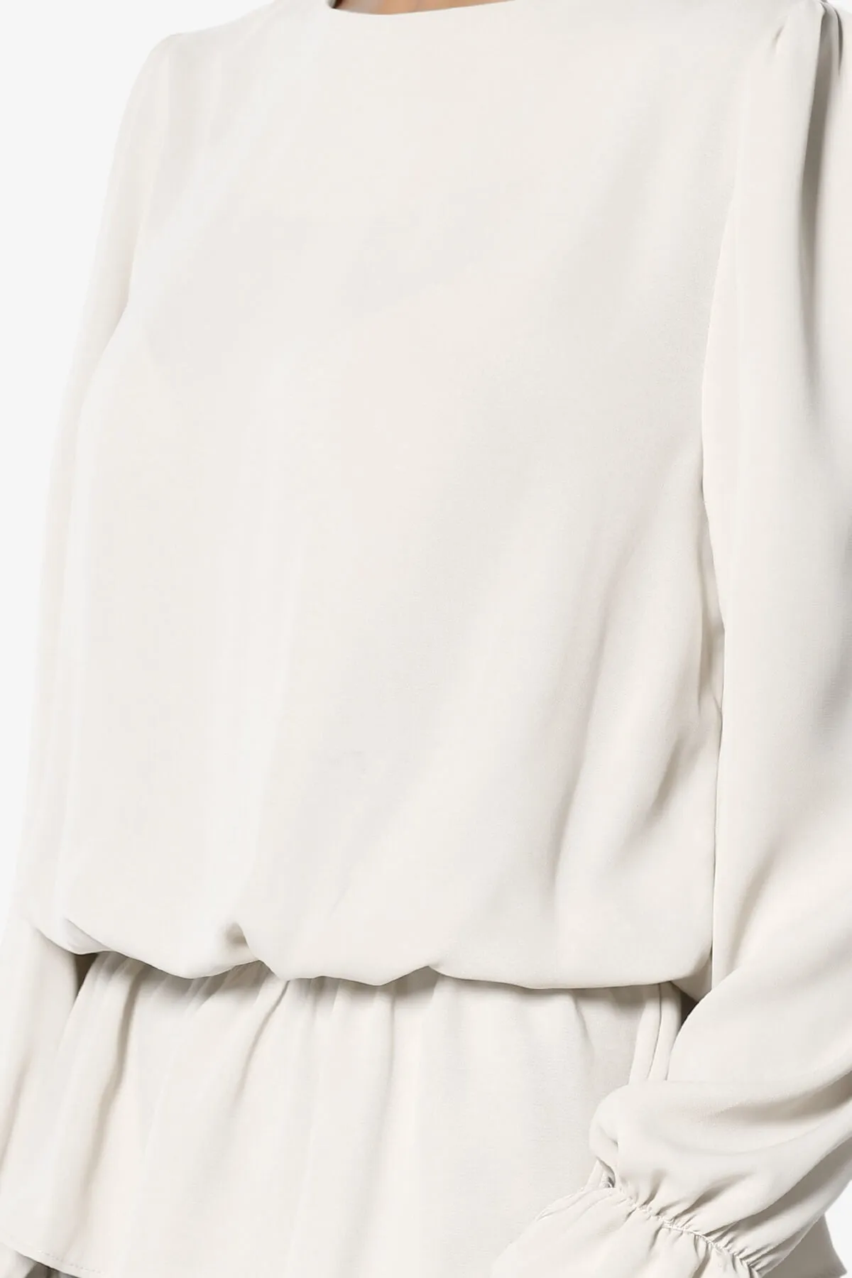 Adriel Puff Sleeve Ruffle Peplum Blouse