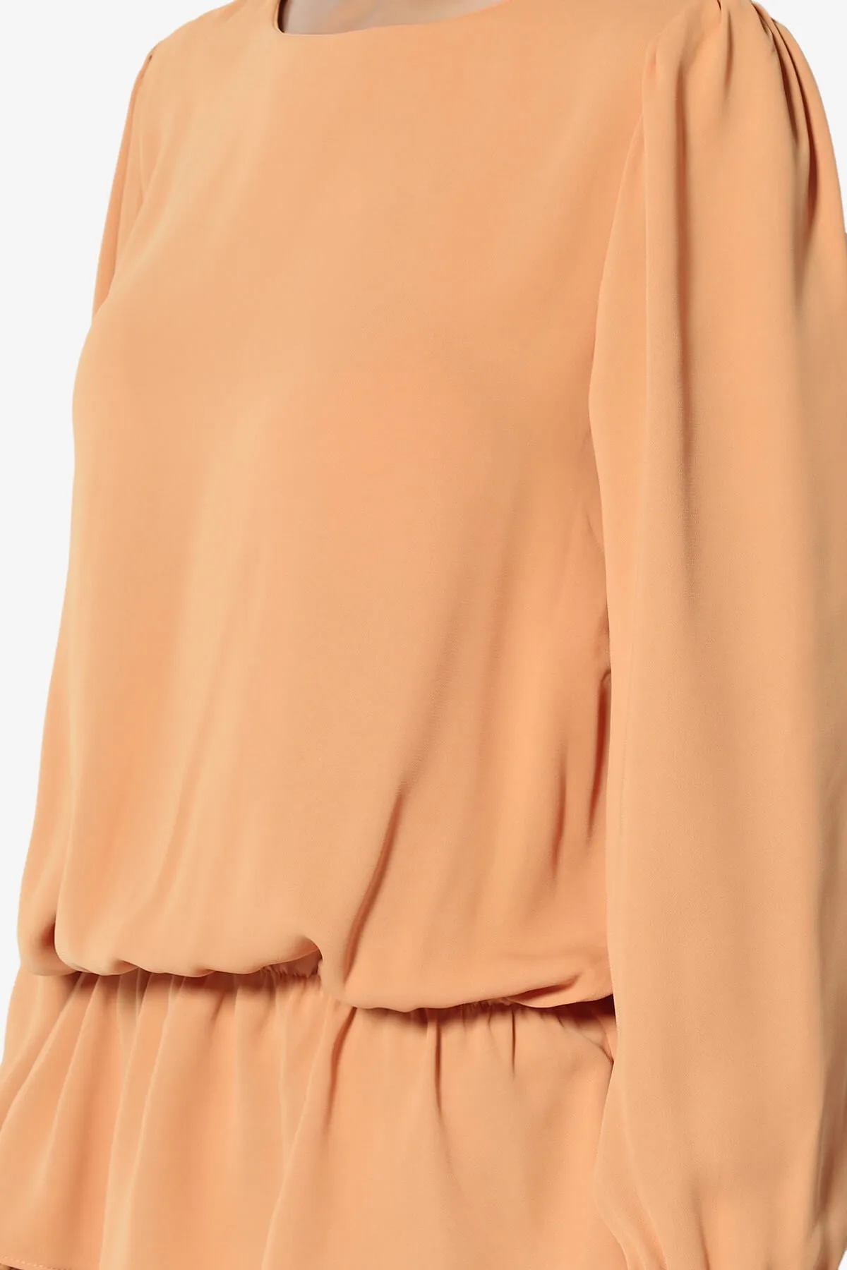 Adriel Puff Sleeve Ruffle Peplum Blouse