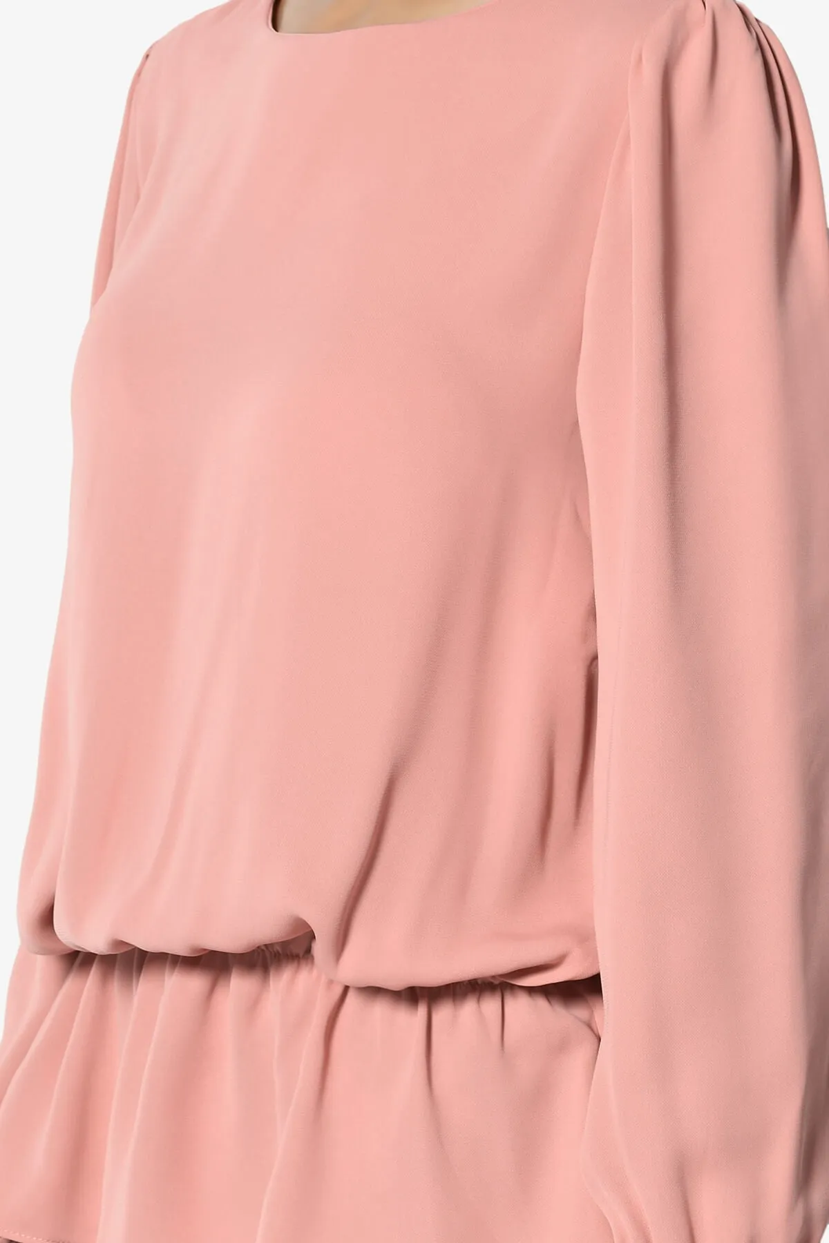 Adriel Puff Sleeve Ruffle Peplum Blouse