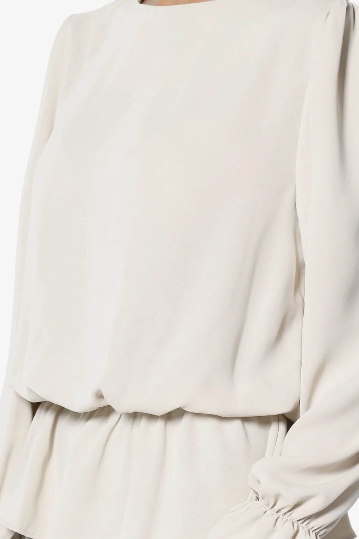 Adriel Puff Sleeve Ruffle Peplum Blouse