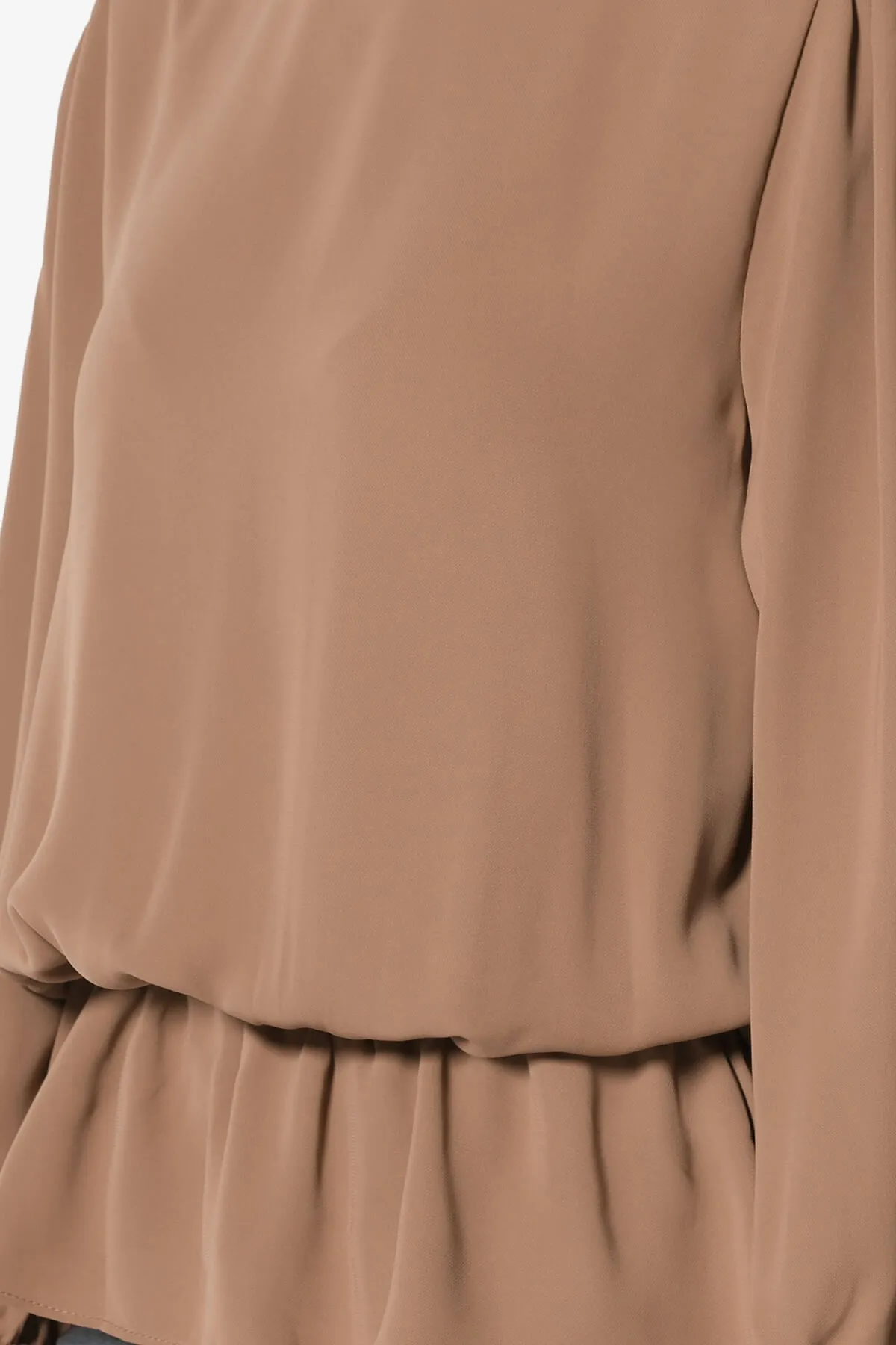 Adriel Puff Sleeve Ruffle Peplum Blouse