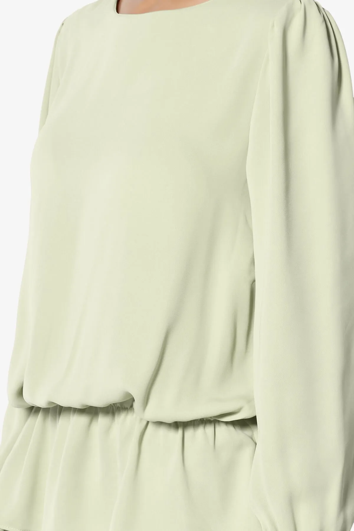 Adriel Puff Sleeve Ruffle Peplum Blouse