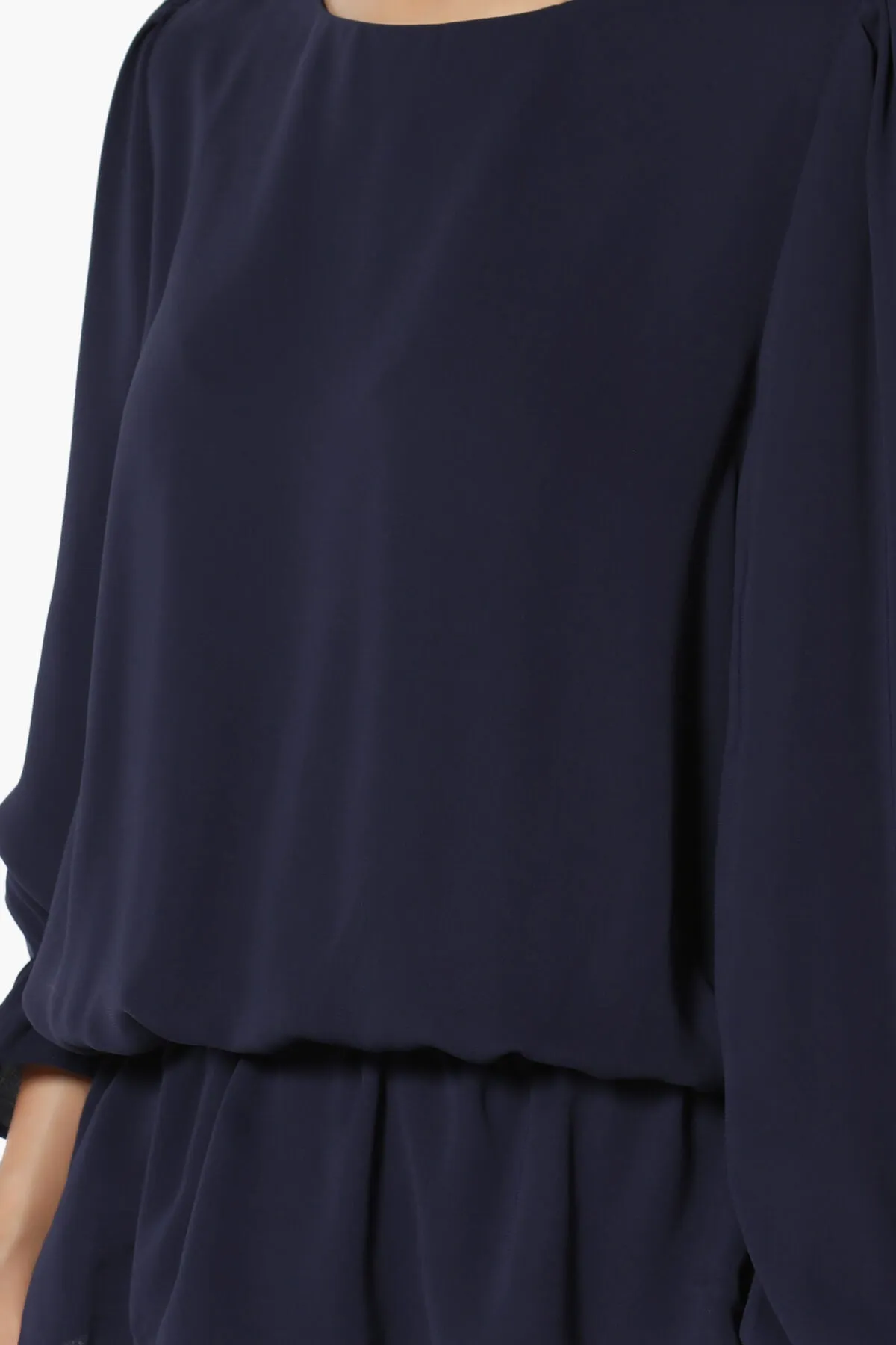 Adriel Puff Sleeve Ruffle Peplum Blouse
