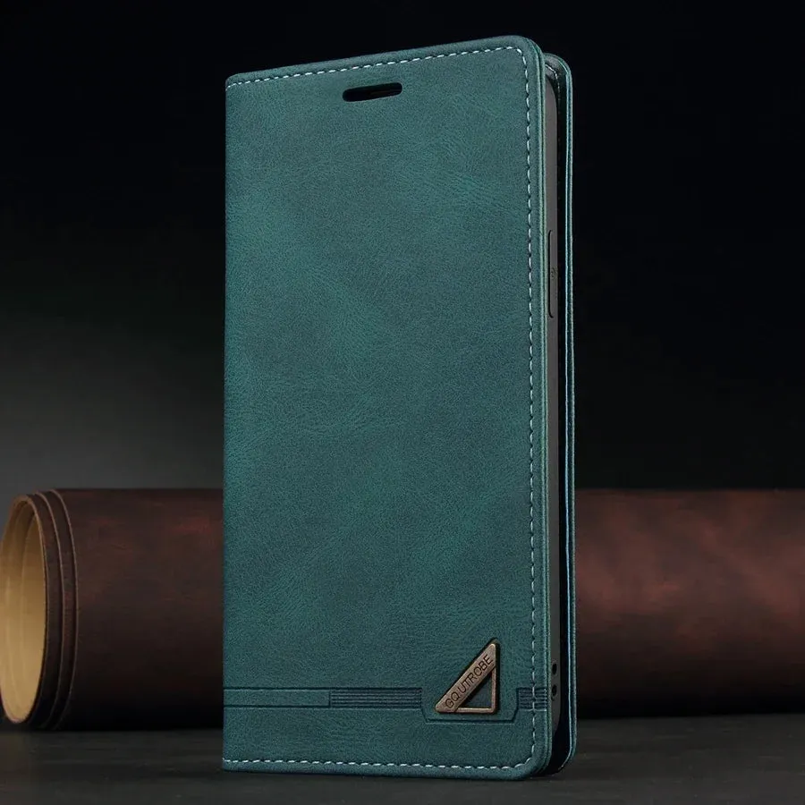 Anti-Theft RFID Blocking Leather Wallet Flip Case For Samsung Galaxy