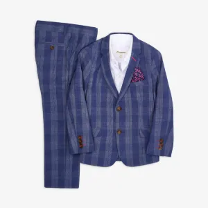 Appaman Indigo Glen Plaid Stretchy Mod Suit