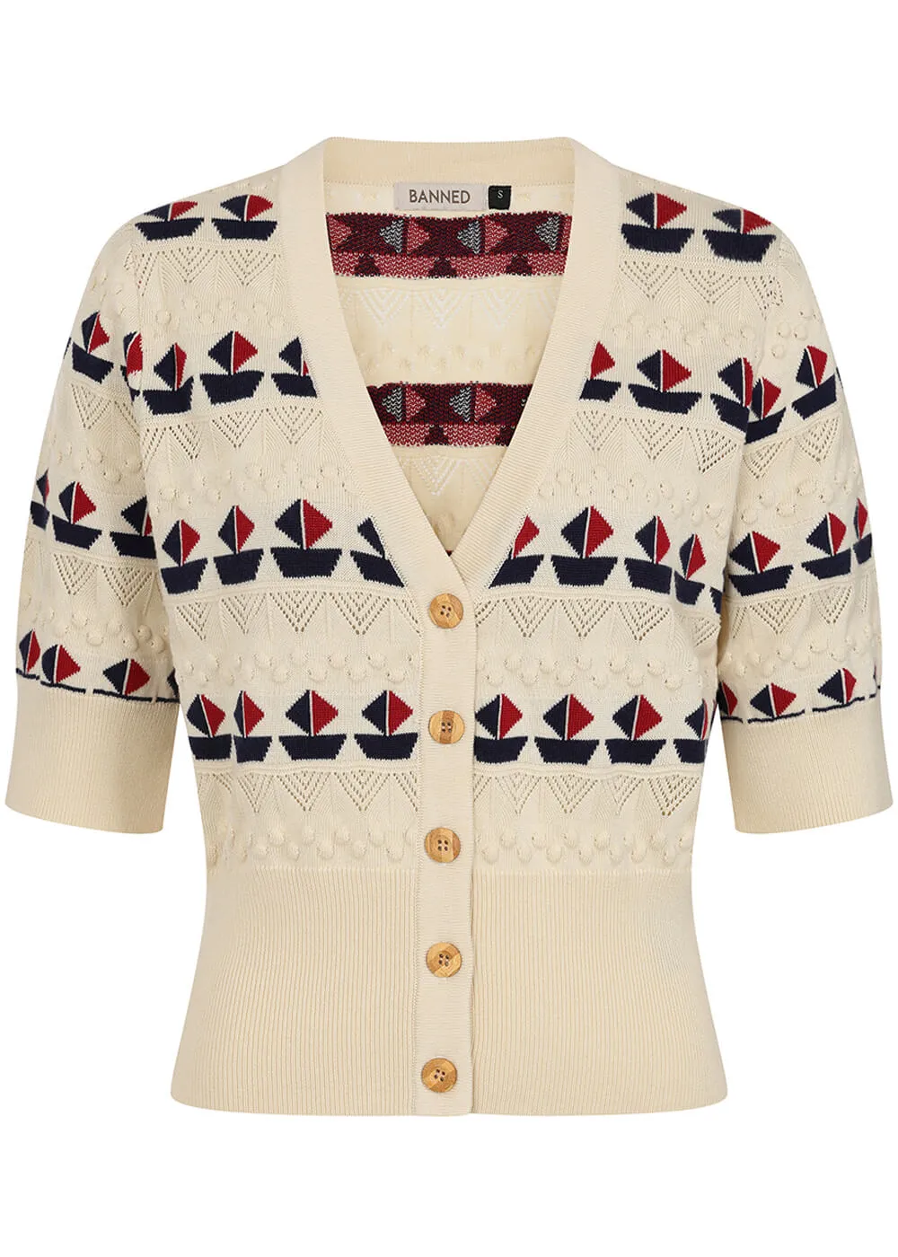 Banned Kitty Sail 60's Cardigan White