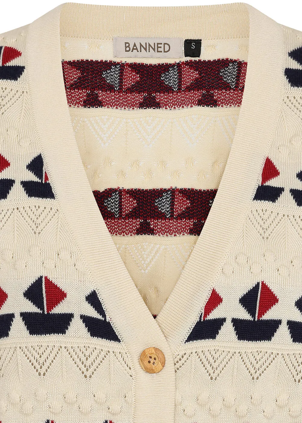 Banned Kitty Sail 60's Cardigan White