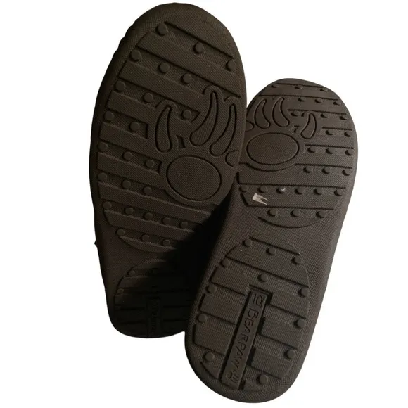 BEARPAW Men’s Chocolate Leather Sheepskin Indoor Outdoor Slip-On NWOT Si…