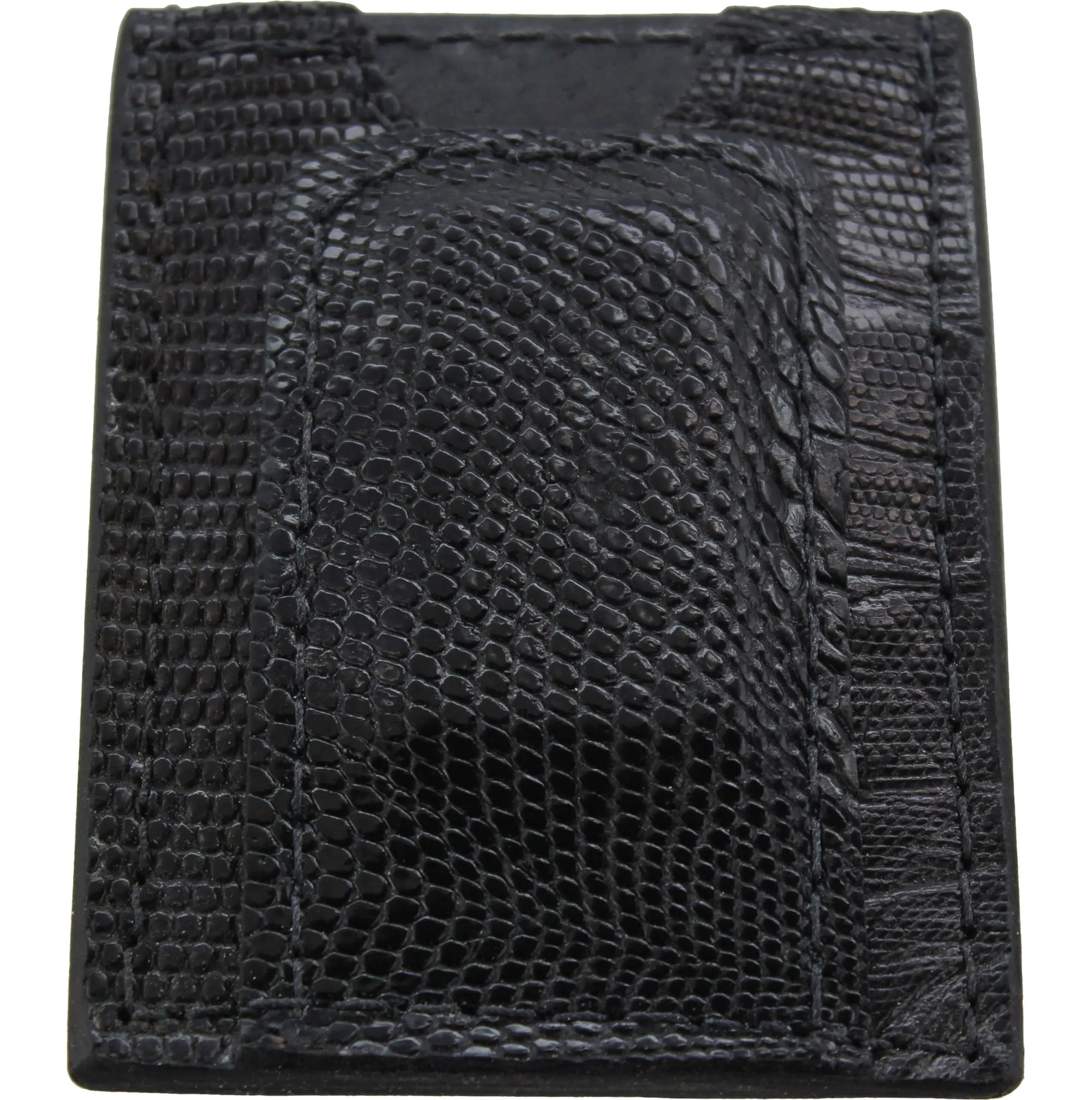 Black Lizard Money Clip Wallet With Credit Card Slots