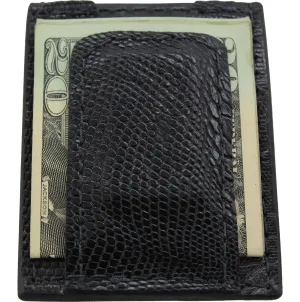 Black Lizard Money Clip Wallet With Credit Card Slots