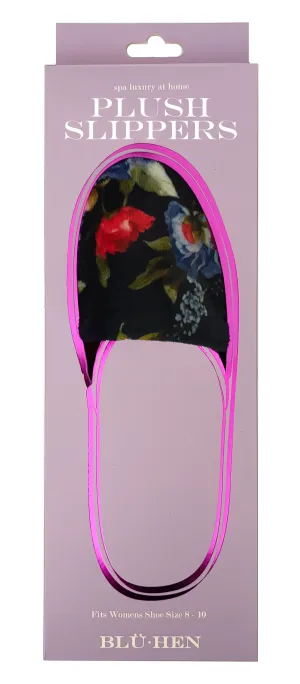 Bluhen - Black Floral Slippers