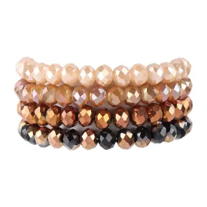 Boho Gold Set of 4 Stretchy Bracelets