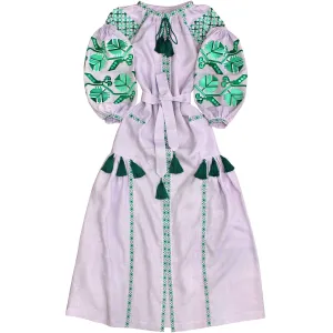 Boho Kaftan with green embroidery