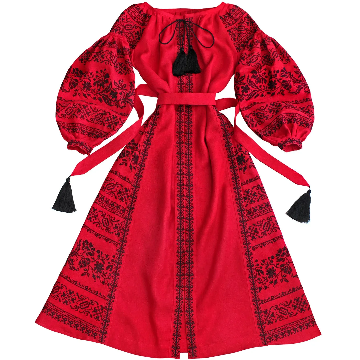 Boho style kaftan with embroidery