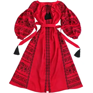 Boho style kaftan with embroidery