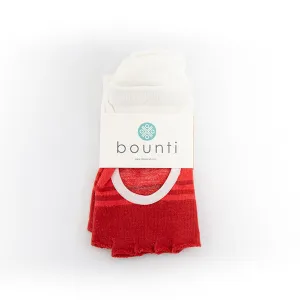 bounti Toeless Socks | Red & White