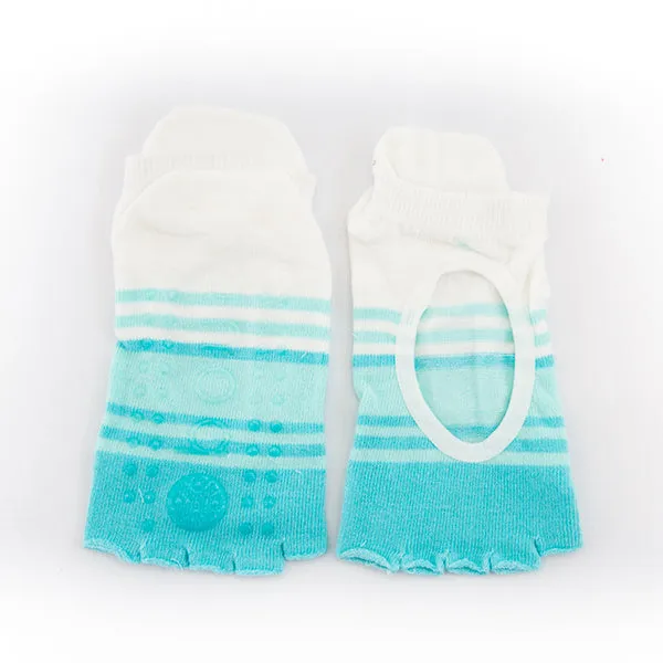 bounti Toeless Socks | Turquoise & White
