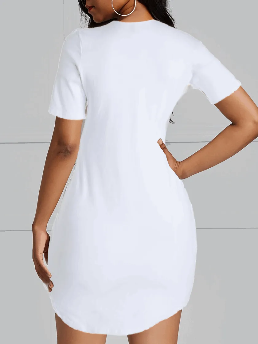 Bright White Super Stretchy Cotton Tunic