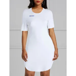 Bright White Super Stretchy Cotton Tunic