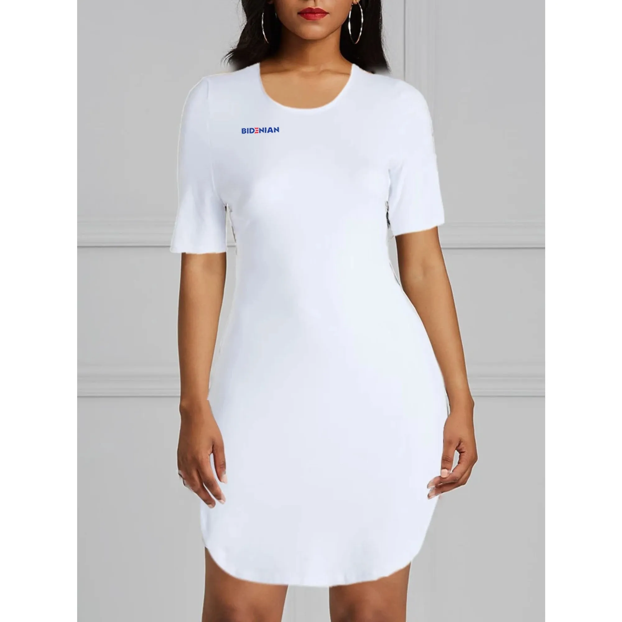 Bright White Super Stretchy Cotton Tunic