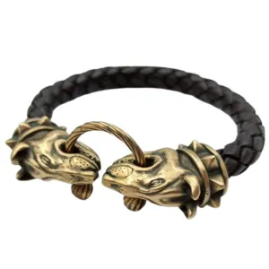 Bull terrier leather bracelet