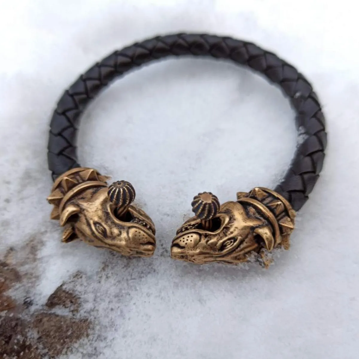 Bull terrier leather bracelet