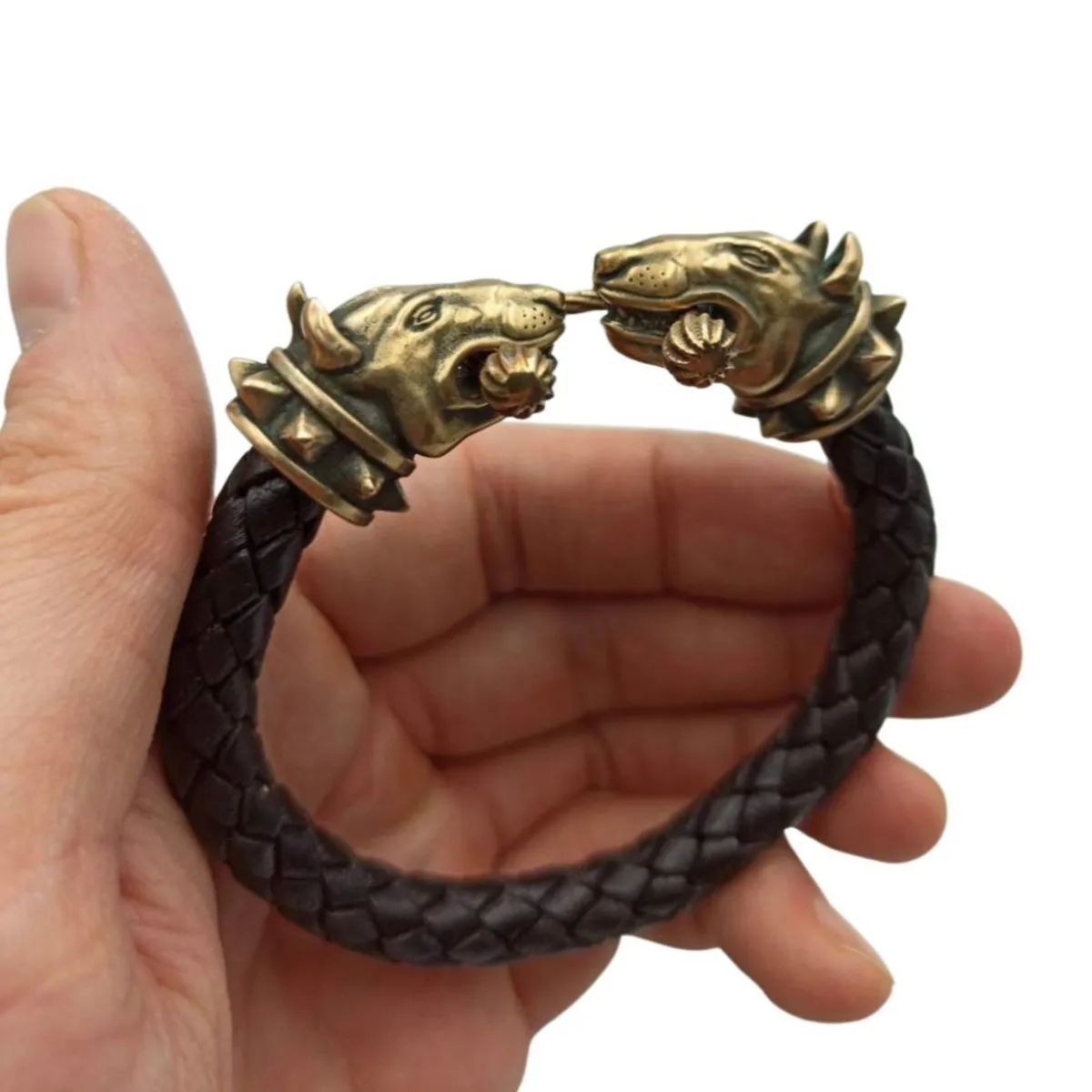 Bull terrier leather bracelet