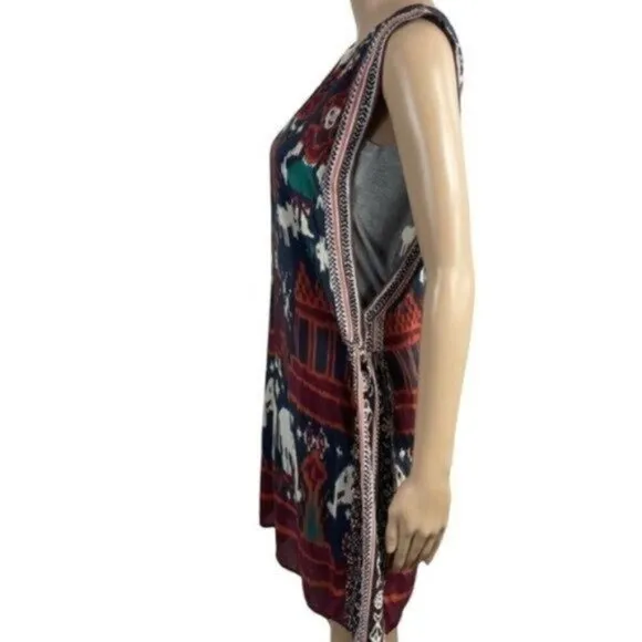 Calypso St Barth silk dress elephants boho lined size XS