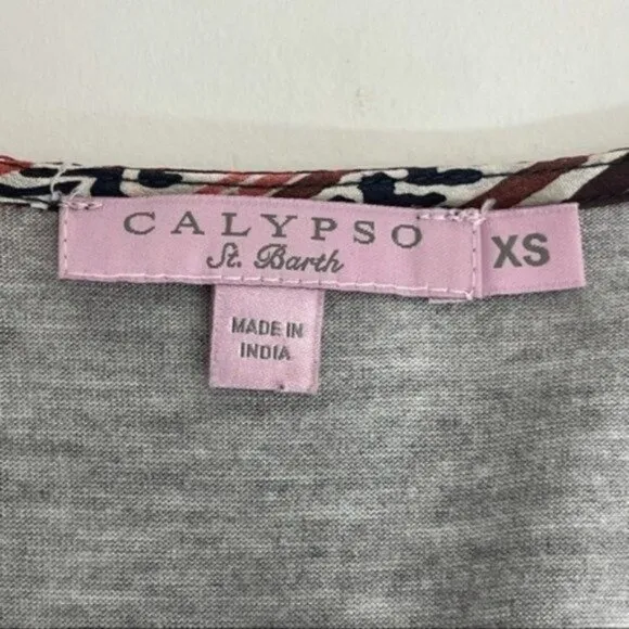 Calypso St Barth silk dress elephants boho lined size XS
