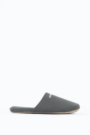 CARHARTT WIP SCRIPT EMBROIDERY SLIPPERS HEMLOCK GREEN