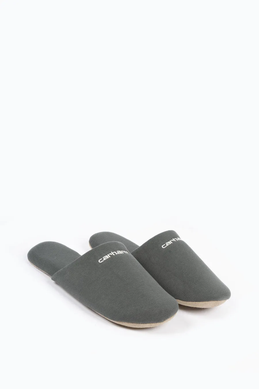 CARHARTT WIP SCRIPT EMBROIDERY SLIPPERS HEMLOCK GREEN