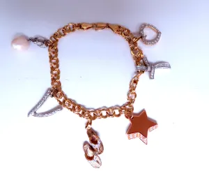 Caribbean keepsake natural diamonds charm bracelet 14Kt gold 12457