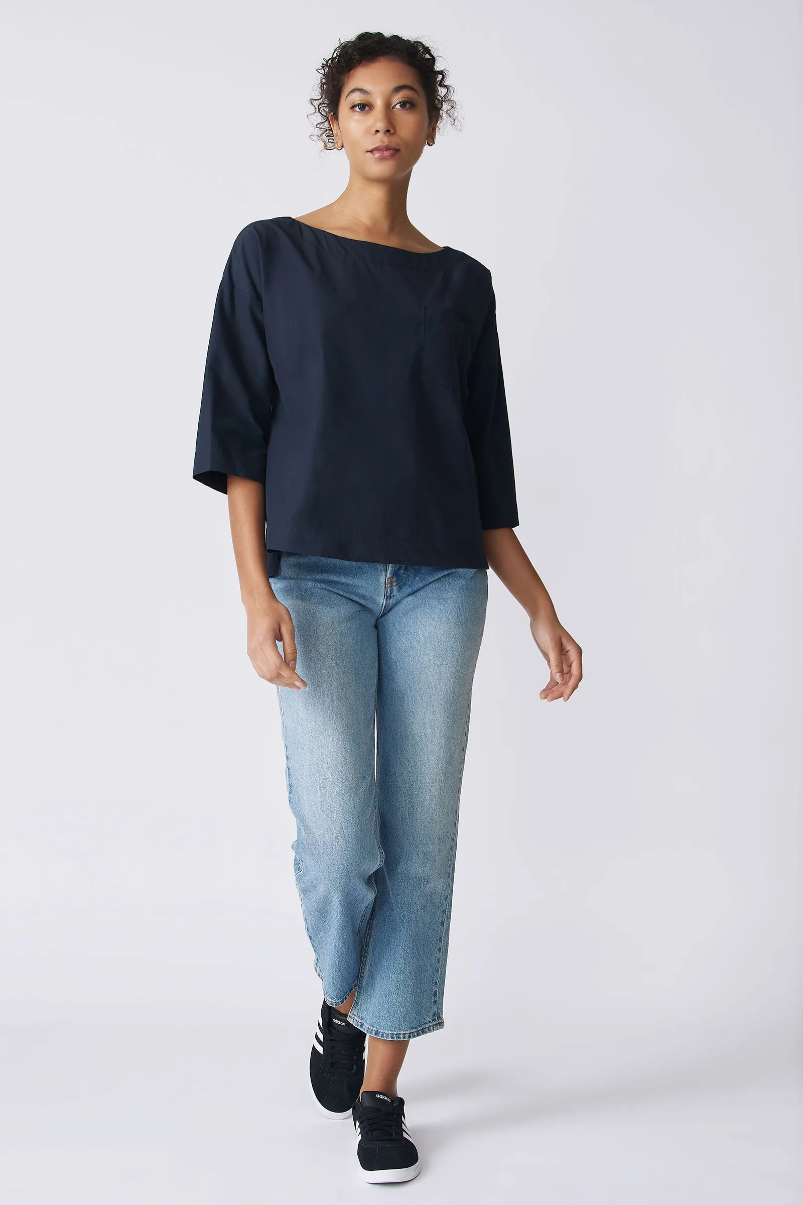Carmen Pocket Tee - Navy