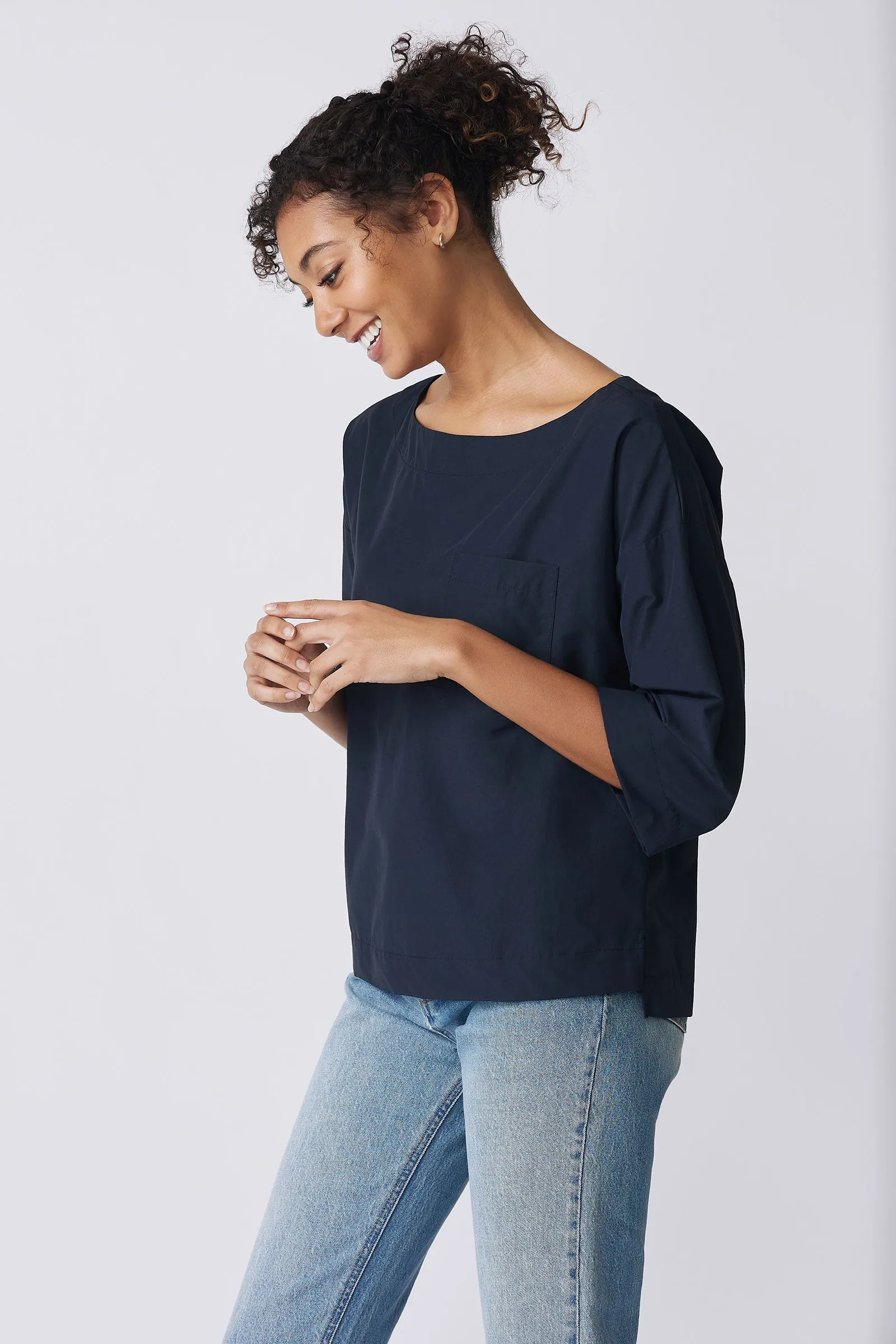 Carmen Pocket Tee - Navy