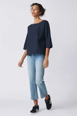 Carmen Pocket Tee - Navy
