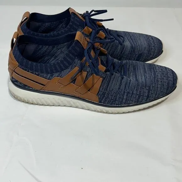 Cole Haan Mens Grandmotion Stitchlite Woven Navy Leather Sneaker Shoes - Size 11