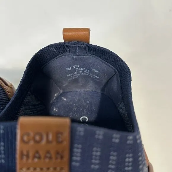 Cole Haan Mens Grandmotion Stitchlite Woven Navy Leather Sneaker Shoes - Size 11