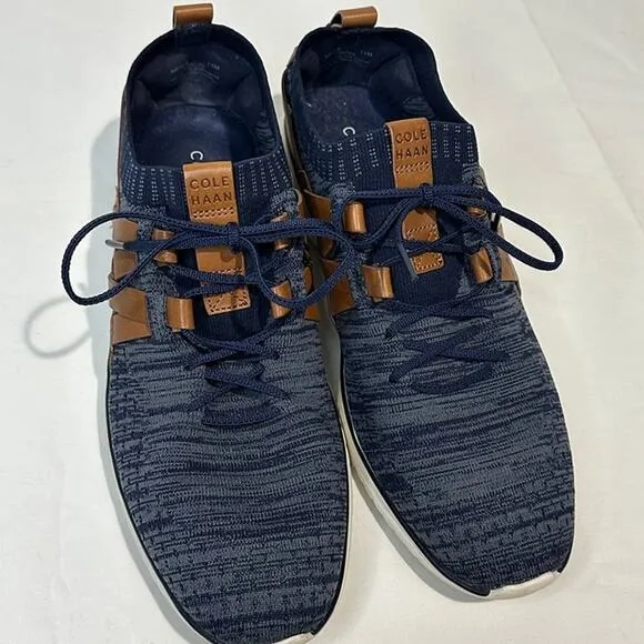 Cole Haan Mens Grandmotion Stitchlite Woven Navy Leather Sneaker Shoes - Size 11