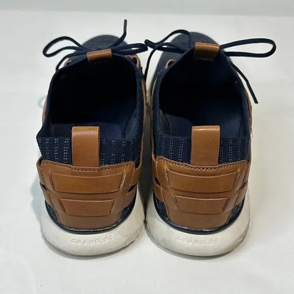 Cole Haan Mens Grandmotion Stitchlite Woven Navy Leather Sneaker Shoes - Size 11