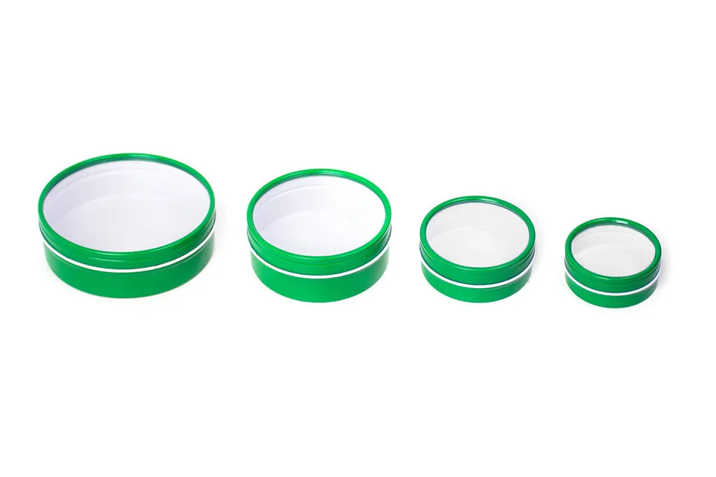 Color Shallow Round Window Top Tin Containers