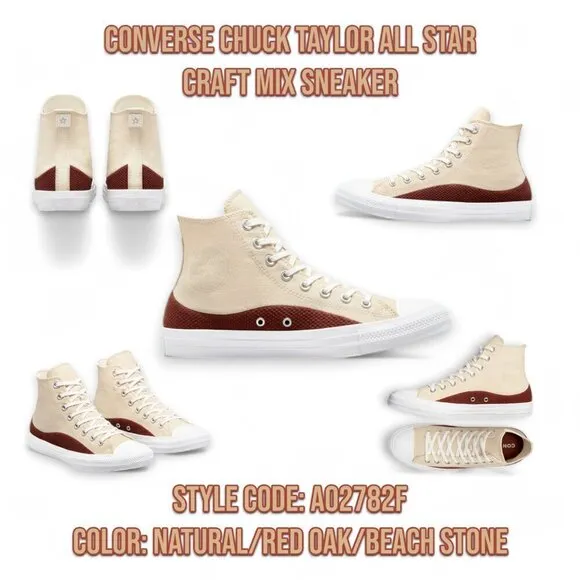 Converse Chuck Taylor All Star Craft Mix Sneakers Shoes US Mens 7.5 Wns 9.5