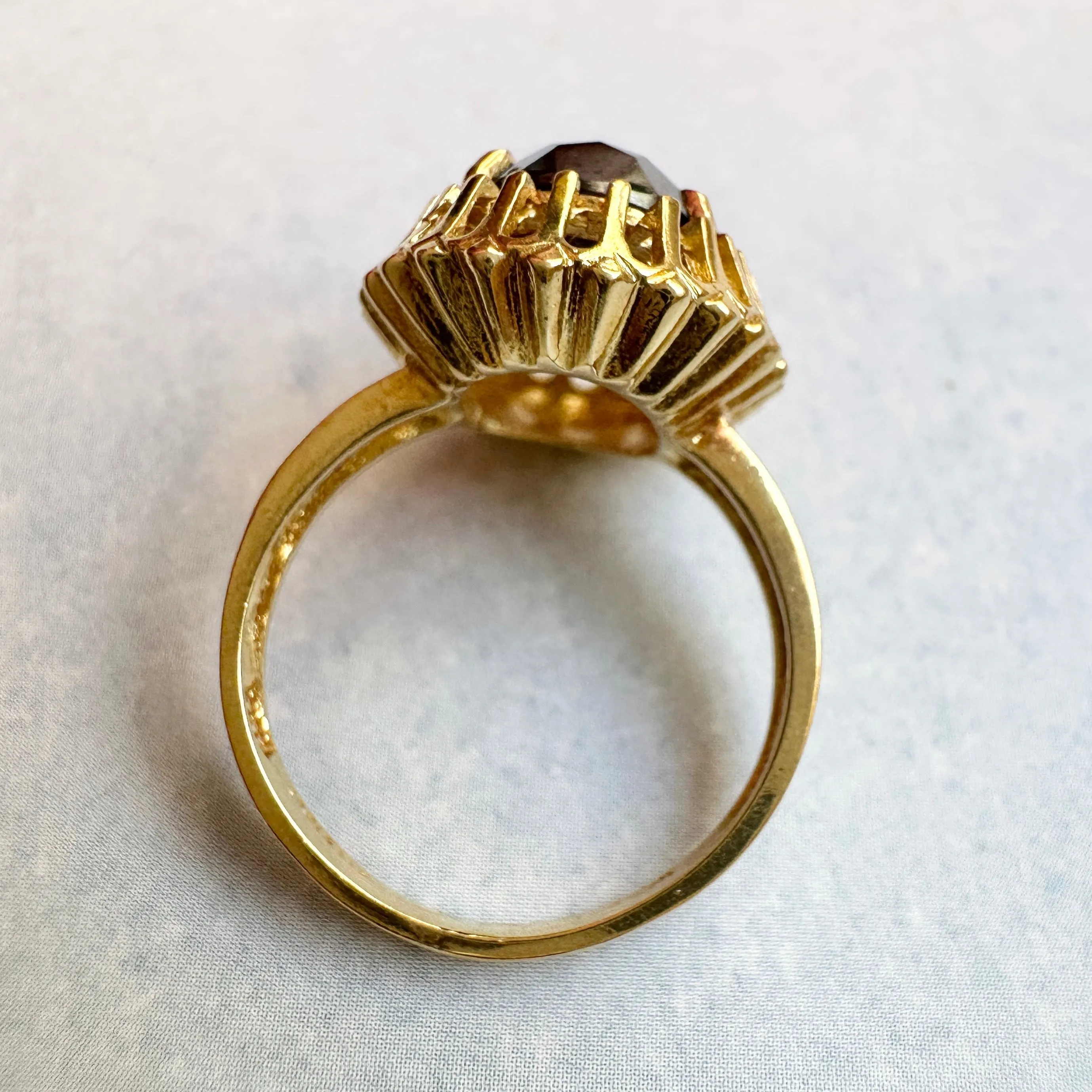 Corletto Black Spinel & 18k Gold 1960s Ring