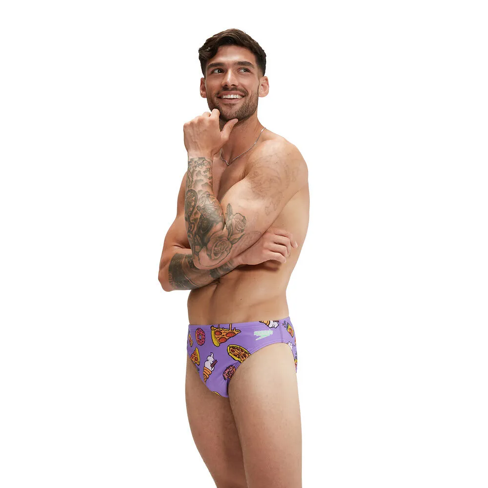 COSTUME SPEEDO UOMO SLIP NUOTO PISCINA ESCAPE BRIEFS RUDE NOT TOO VIOLA